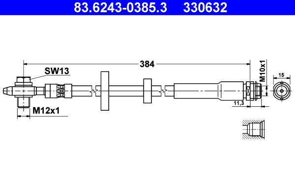 ATE 83.6243-0385.3 Bremsschlauch
