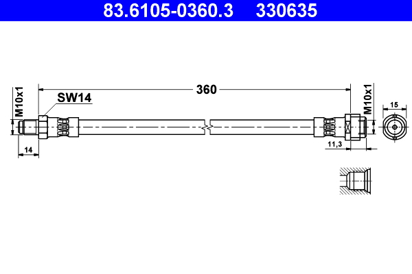 ATE 83.6105-0360.3 Bremsschlauch