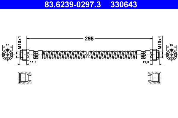 ATE 83.6239-0297.3 Bremsschlauch