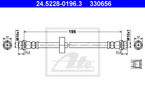 ATE 24.5228-0196.3 Flessibile del freno