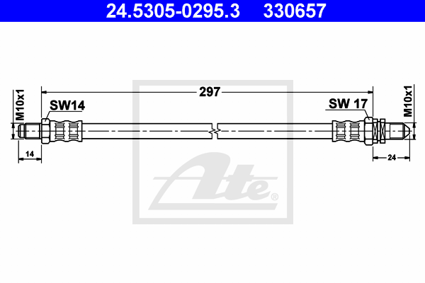 ATE 24.5305-0295.3 Flessibile del freno-Flessibile del freno-Ricambi Euro