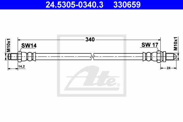 ATE 24.5305-0340.3 Flessibile del freno