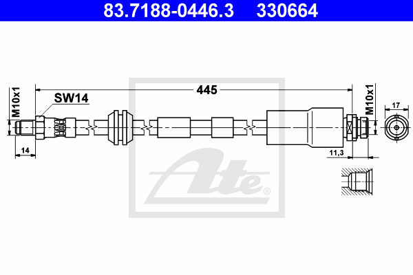 ATE 83.7188-0446.3 Flessibile del freno