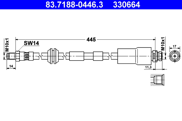 ATE 83.7188-0446.3 Bremsschlauch