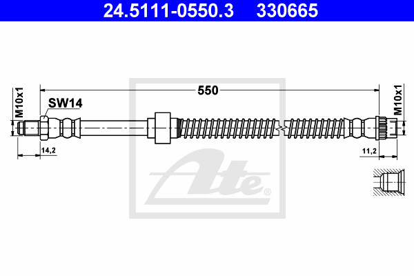 ATE 24.5111-0550.3 Flessibile del freno