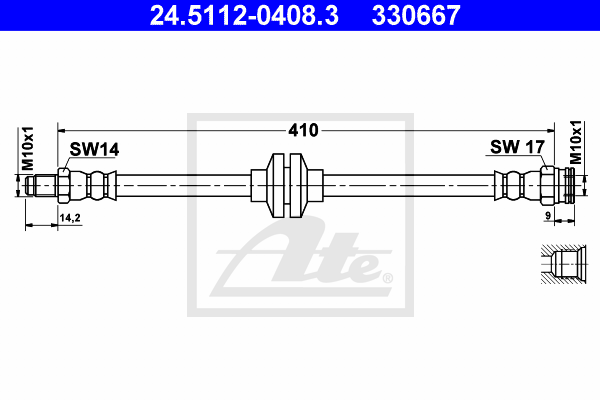 ATE 24.5112-0408.3 Flessibile del freno-Flessibile del freno-Ricambi Euro