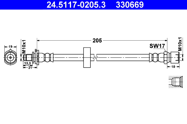 ATE 24.5117-0205.3 Bremsschlauch