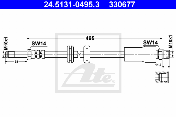 ATE 24.5131-0495.3 Flessibile del freno