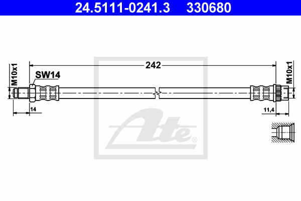 ATE 24.5111-0241.3 Flessibile del freno-Flessibile del freno-Ricambi Euro