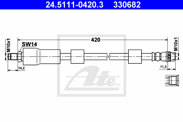 ATE 24.5111-0420.3 Flessibile del freno-Flessibile del freno-Ricambi Euro