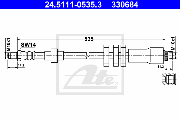 ATE 24.5111-0535.3 Flessibile del freno