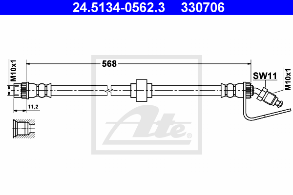 ATE 24.5134-0562.3 Flessibile del freno-Flessibile del freno-Ricambi Euro