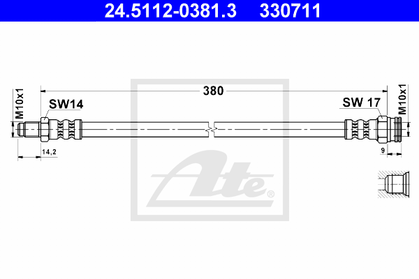 ATE 24.5112-0381.3 Flessibile del freno