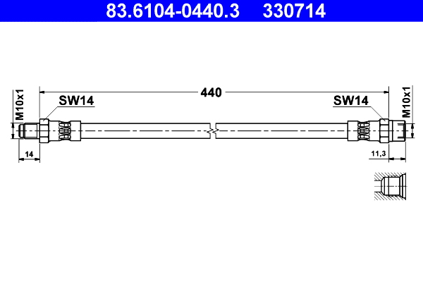 ATE 83.6104-0440.3 Bremsschlauch