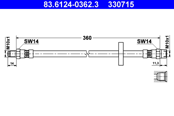 ATE 83.6124-0362.3 Bremsschlauch