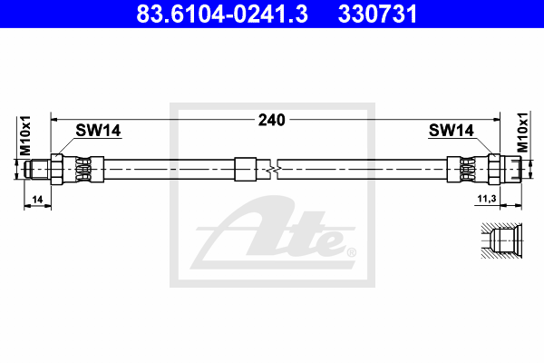 ATE 83.6104-0241.3 Flessibile del freno-Flessibile del freno-Ricambi Euro