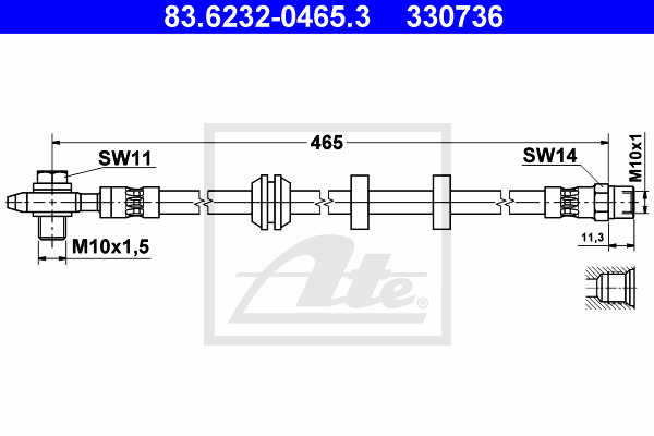 ATE 83.6232-0465.3 Flessibile del freno-Flessibile del freno-Ricambi Euro