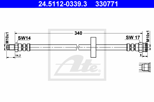 ATE 24.5112-0339.3 Flessibile del freno