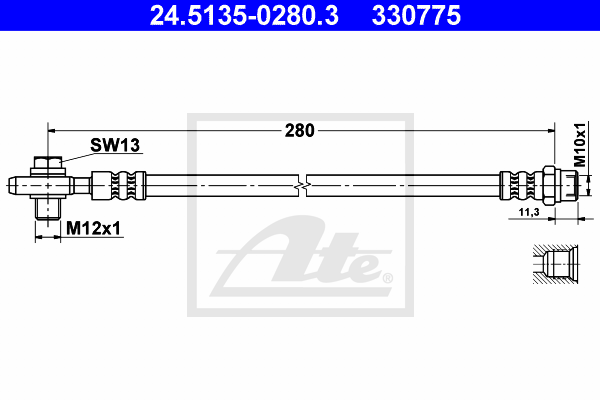 ATE 24.5135-0280.3 Flessibile del freno-Flessibile del freno-Ricambi Euro