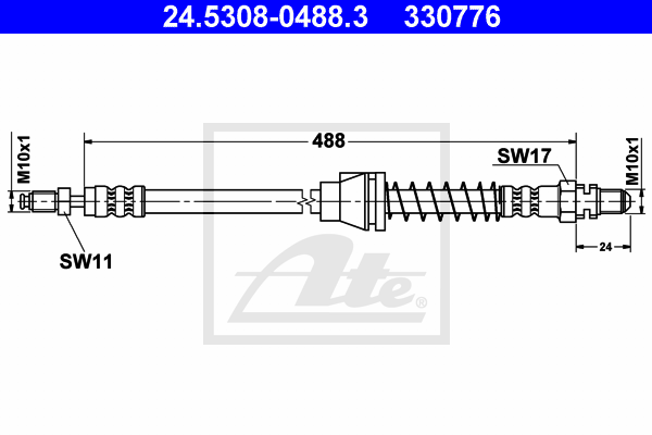 ATE 24.5308-0488.3 Flessibile del freno-Flessibile del freno-Ricambi Euro