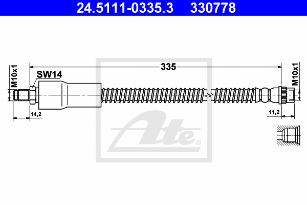 ATE 24.5111-0335.3 Flessibile del freno