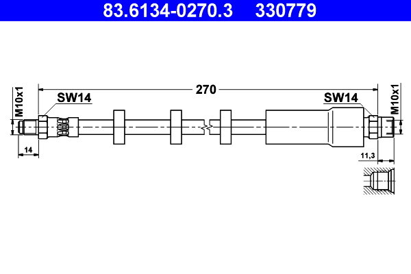 ATE 83.6134-0270.3 Bremsschlauch