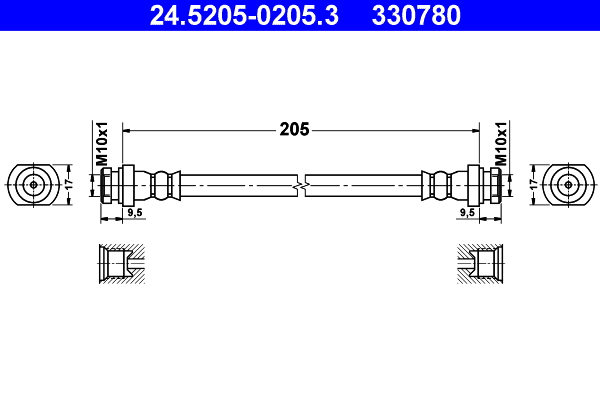 ATE 24.5205-0205.3 Bremsschlauch