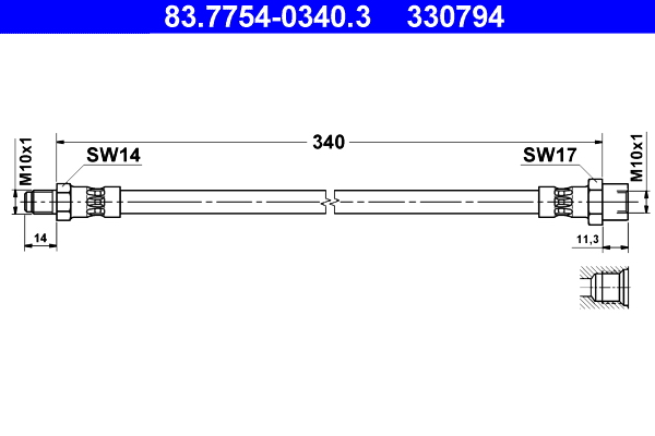 ATE 83.7754-0340.3 Bremsschlauch
