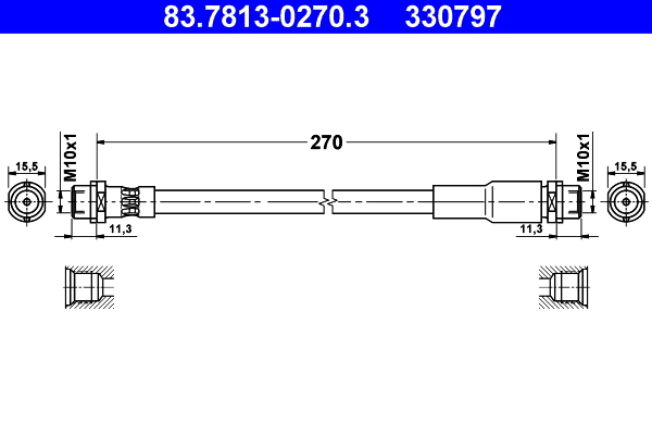 ATE 83.7813-0270.3 Bremsschlauch