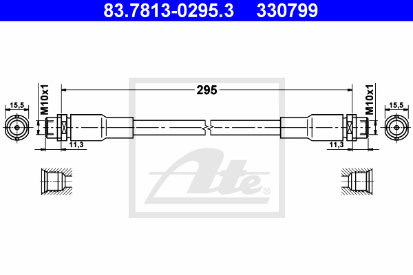 ATE 83.7813-0295.3 Flessibile del freno