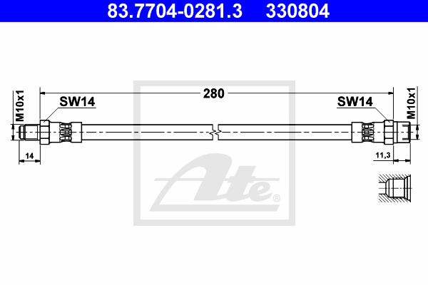 ATE 83.7704-0281.3 fékcső