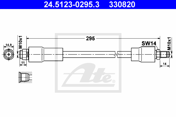 ATE 24.5123-0295.3 Flessibile del freno