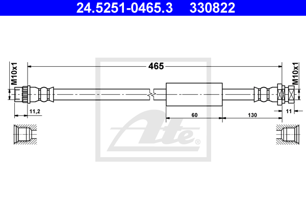 ATE 24.5251-0465.3 Flessibile del freno