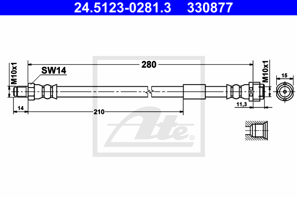 ATE 24.5123-0281.3 fékcső