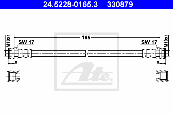 ATE 24.5228-0165.3 Flessibile del freno-Flessibile del freno-Ricambi Euro