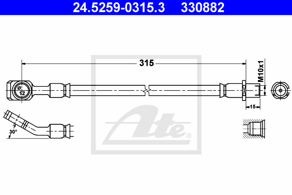 ATE 24.5259-0315.3 Flessibile del freno-Flessibile del freno-Ricambi Euro