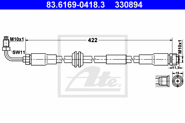 ATE 83.6169-0418.3 Flessibile del freno-Flessibile del freno-Ricambi Euro