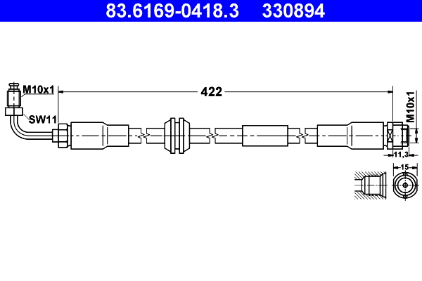 ATE 83.6169-0418.3 Bremsschlauch