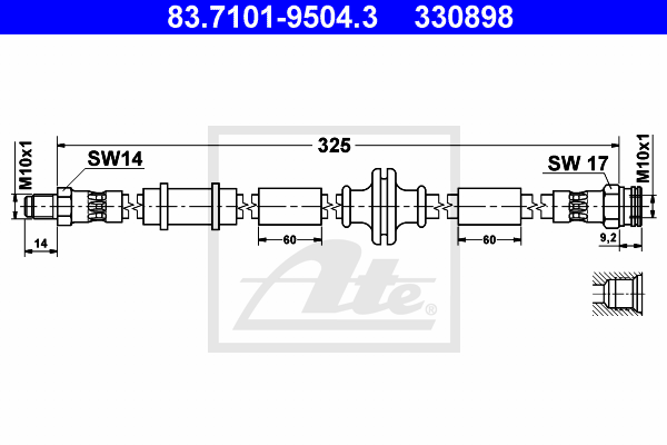 ATE 83.7101-9504.3 Flessibile del freno-Flessibile del freno-Ricambi Euro