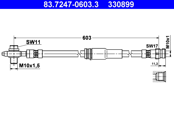 ATE 83.7247-0603.3 Brake Hose
