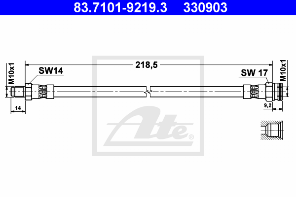 ATE 83.7101-9219.3 Flessibile del freno