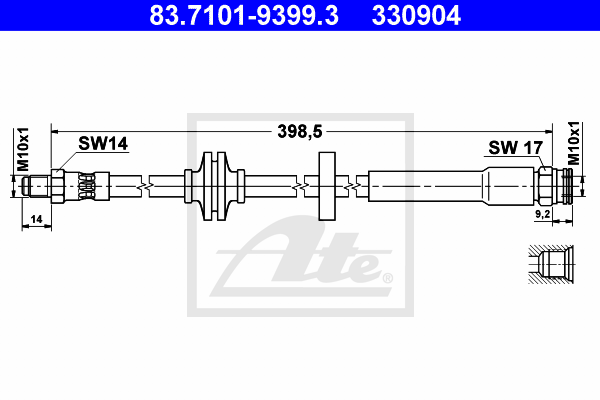 ATE 83.7101-9399.3 Flessibile del freno