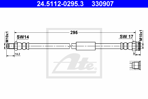 ATE 24.5112-0295.3 Flessibile del freno