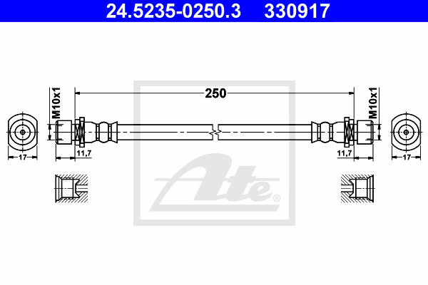 ATE 24.5235-0250.3 Flessibile del freno