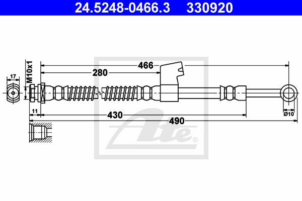 ATE 24.5248-0466.3 Flessibile del freno