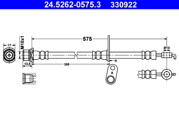 ATE 24.5262-0575.3 Bremsschlauch