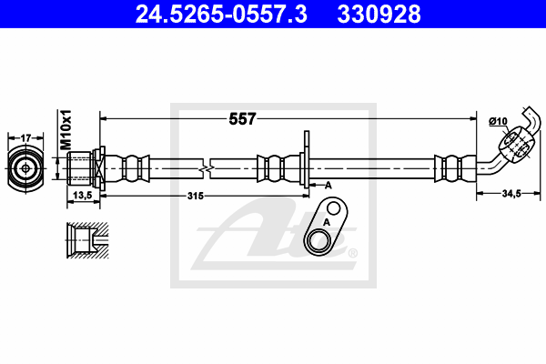 ATE 24.5265-0557.3 Flessibile del freno