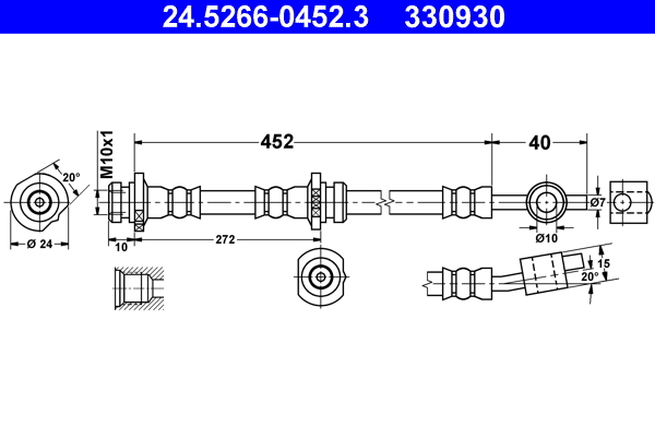 ATE 24.5266-0452.3 Bremsschlauch