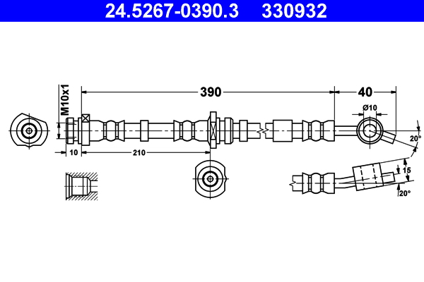 ATE 24.5267-0390.3 Bremsschlauch