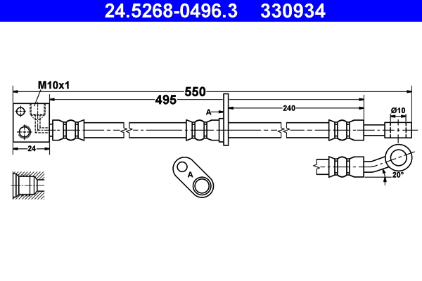 ATE 24.5268-0496.3 Bremsschlauch